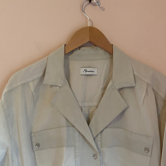 Rowan Fay Utility Cotton Camp Shirt Bone/Cream Large NWOT - Picture 6 of 12
